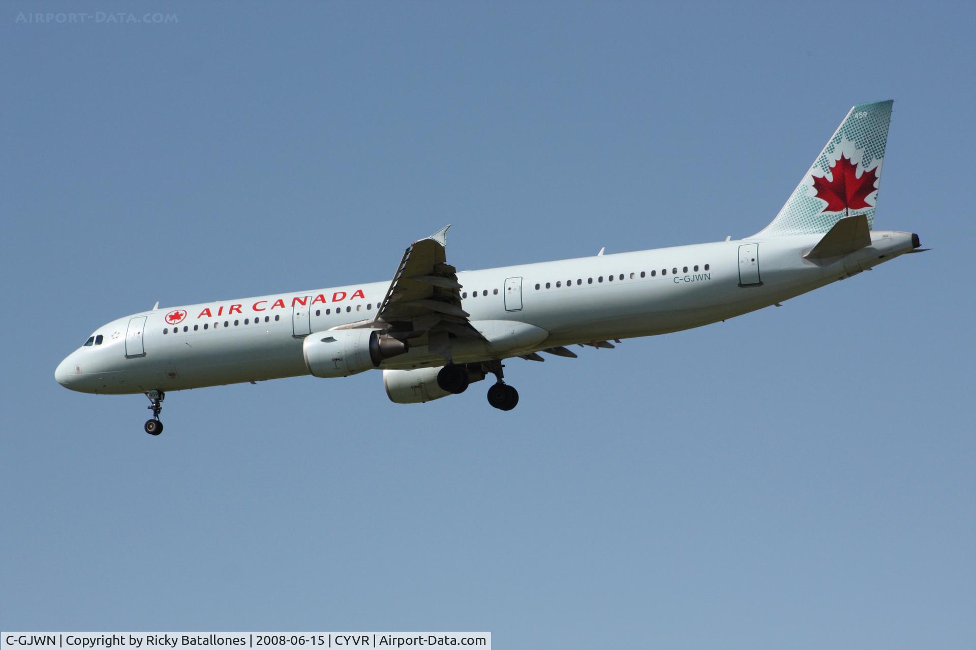 C-GJWN, 2002 Airbus A321-211 C/N 1783, Air Canada