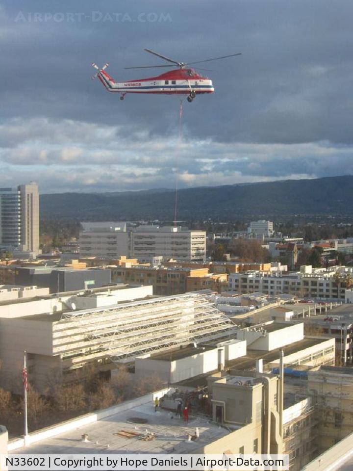 N33602, 1974 Sikorsky S-58ET C/N 58-727, hard at work in San Jose