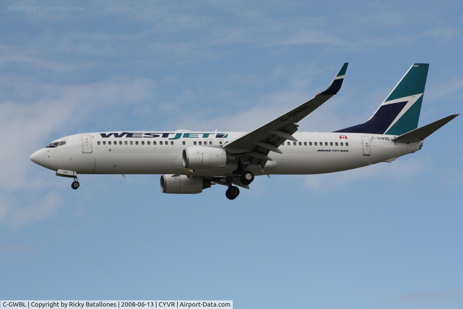 C-GWBL, 2005 Boeing 737-8CT C/N 34154, Westjet