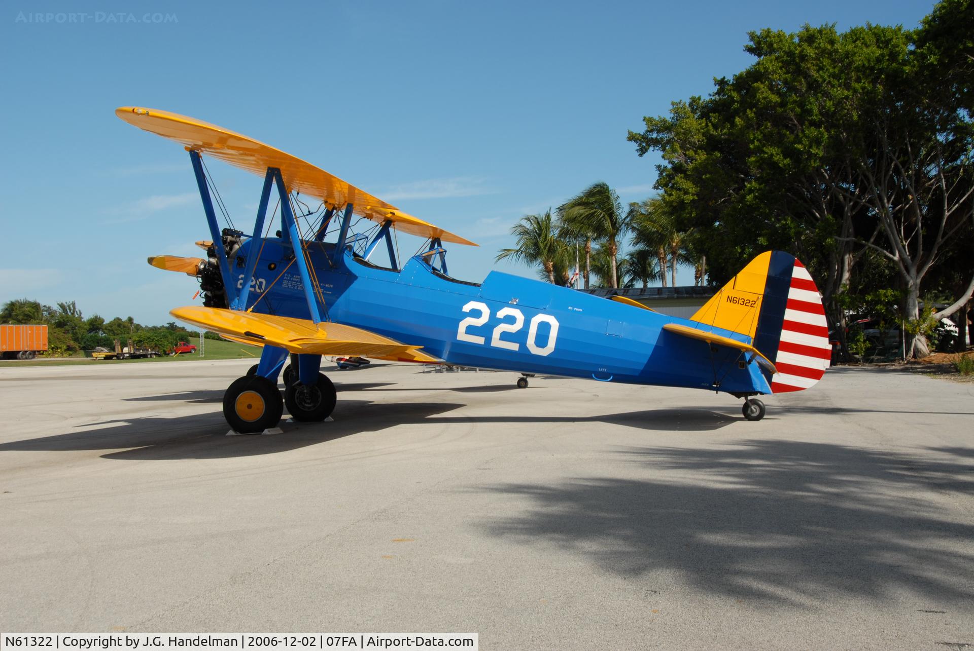 N61322, 1941 Boeing A75N1(PT17) C/N 75-1635, Army marked Kaydet at the Ocean Reef Club Antique Week End