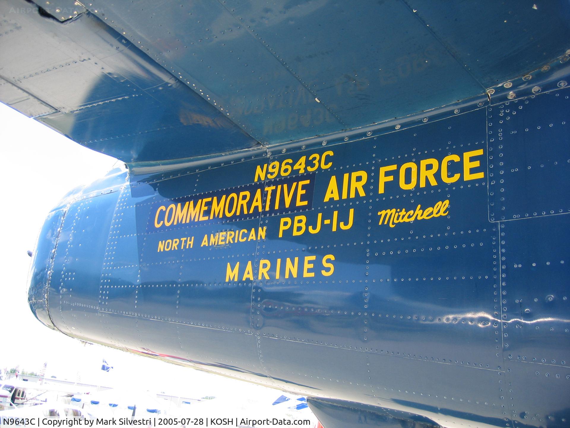 N9643C, 1944 North American B-25J Mitchell Mitchell C/N 108-47512, Oshkosh 2005