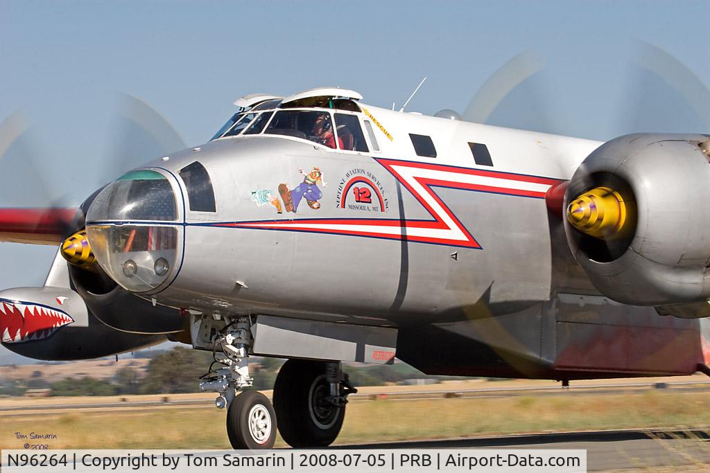 N96264, Lockheed P2V-5F Neptune C/N 426-5192, Tanker 12 taxis toward the Cal Fire Air Attack Base at Paso Robles, CA