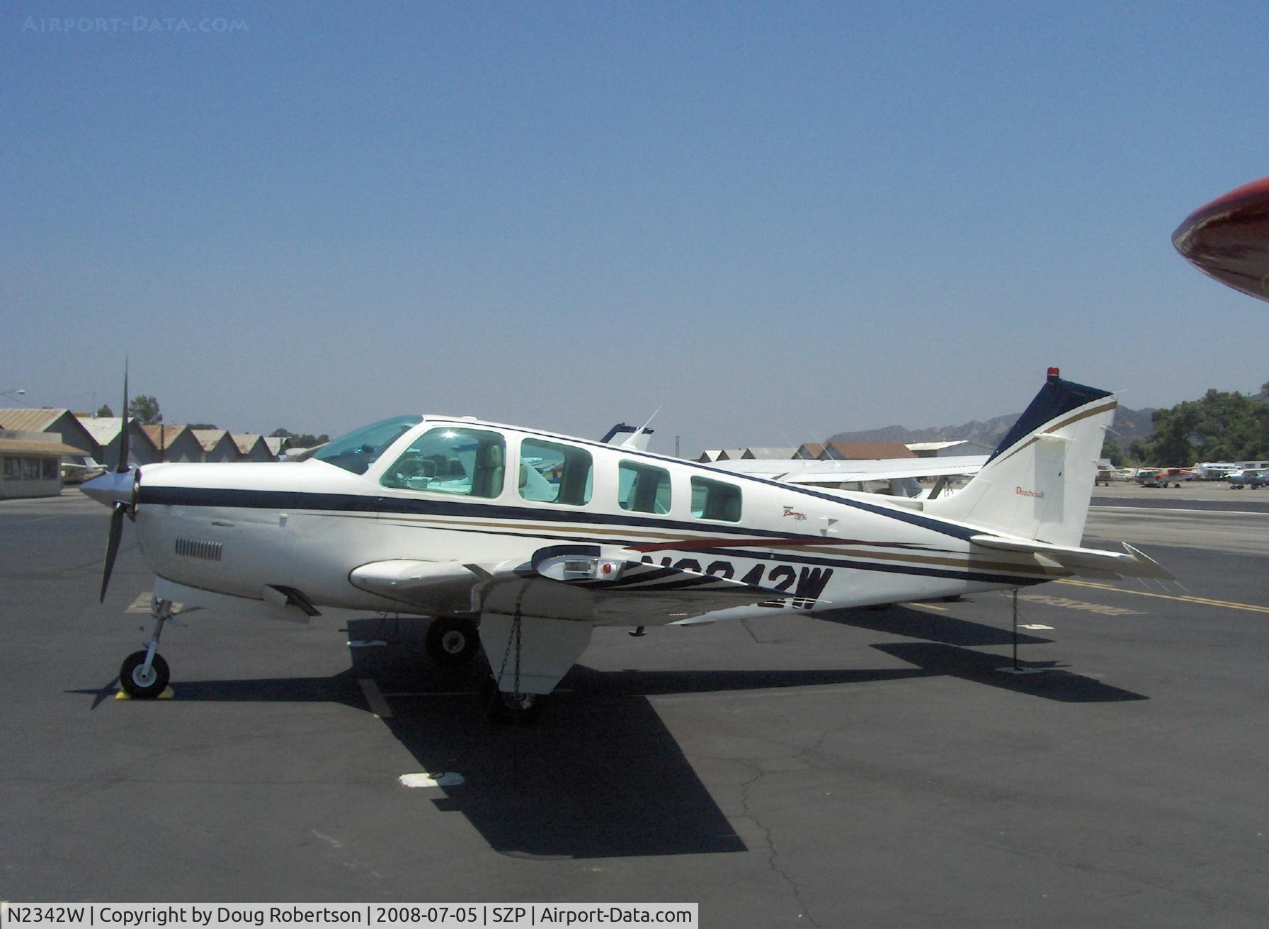 N2342W, 1998 Raytheon Aircraft Company A36 Bonanza C/N E-3191, 1998 Raytheon Beech A36 BONANZA, Continental IO-550-B 300 HP
