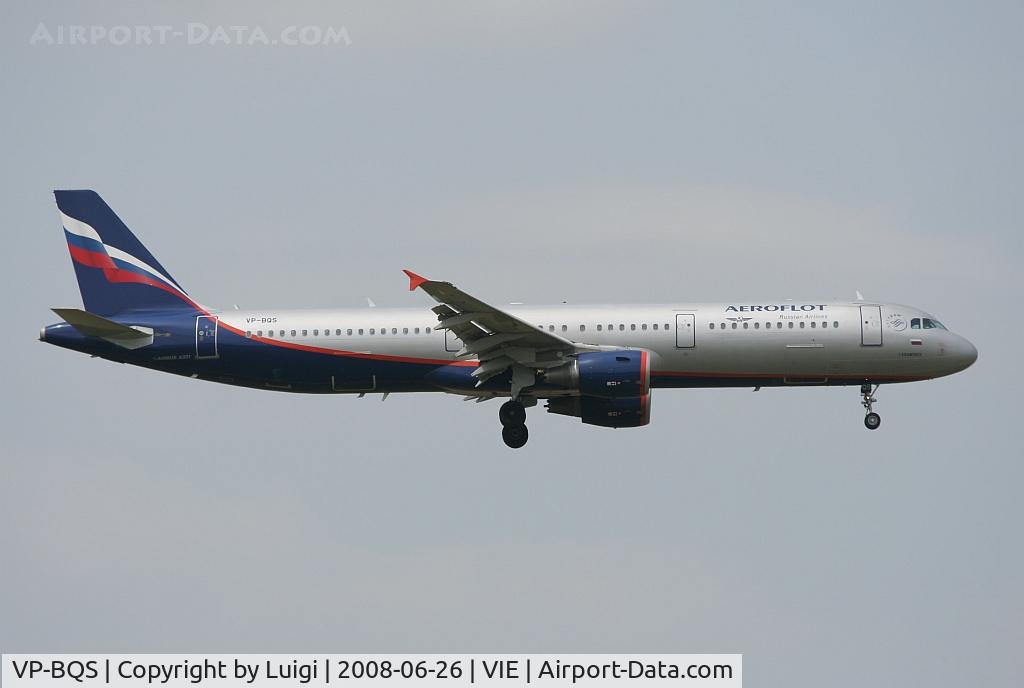 VP-BQS, 2006 Airbus A321-211 C/N 2912, Aeroflot A321