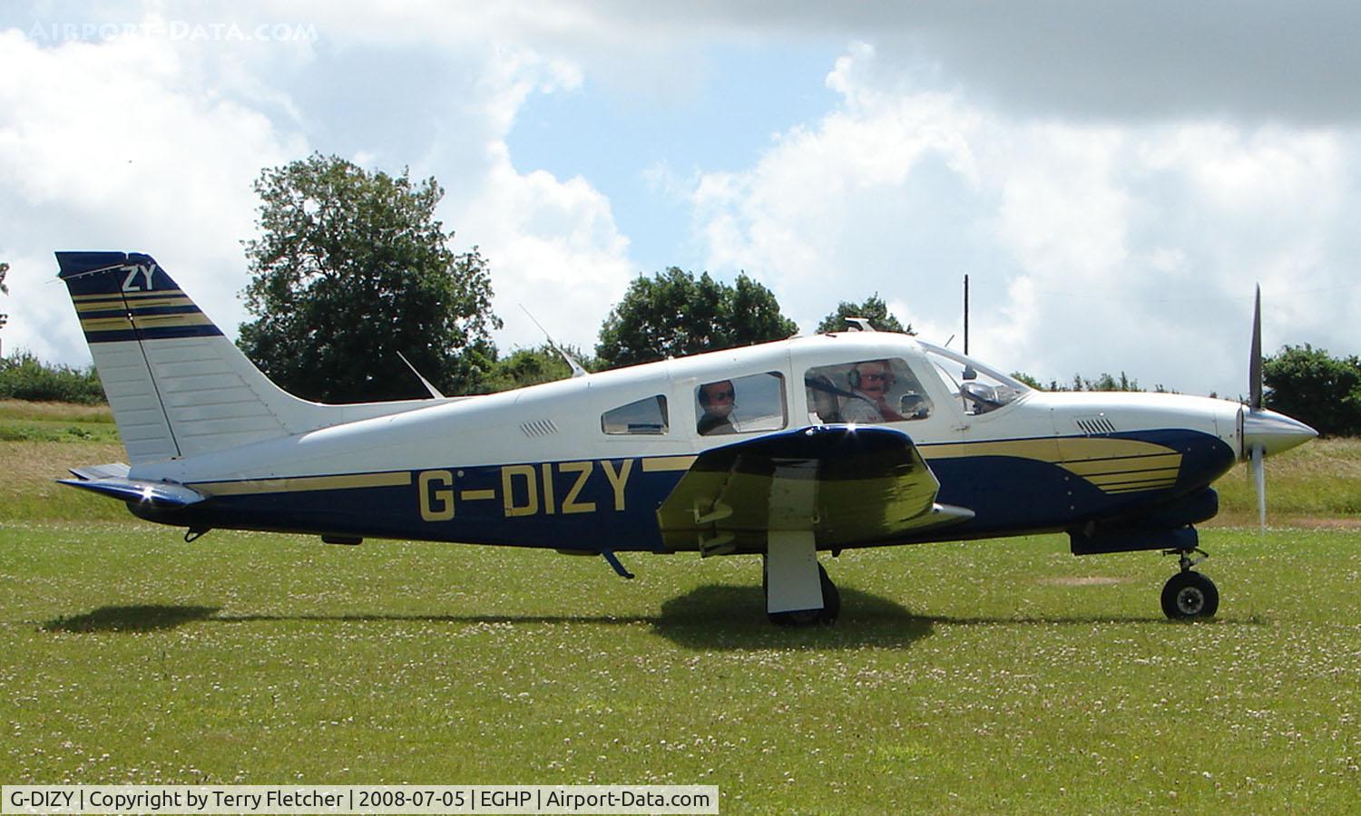 G-DIZY, 1977 Piper PA-28R-201T Cherokee Arrow III C/N 28R-7703401, Visitor At Popham airfield on 2008 LAA Regional Rally Day
