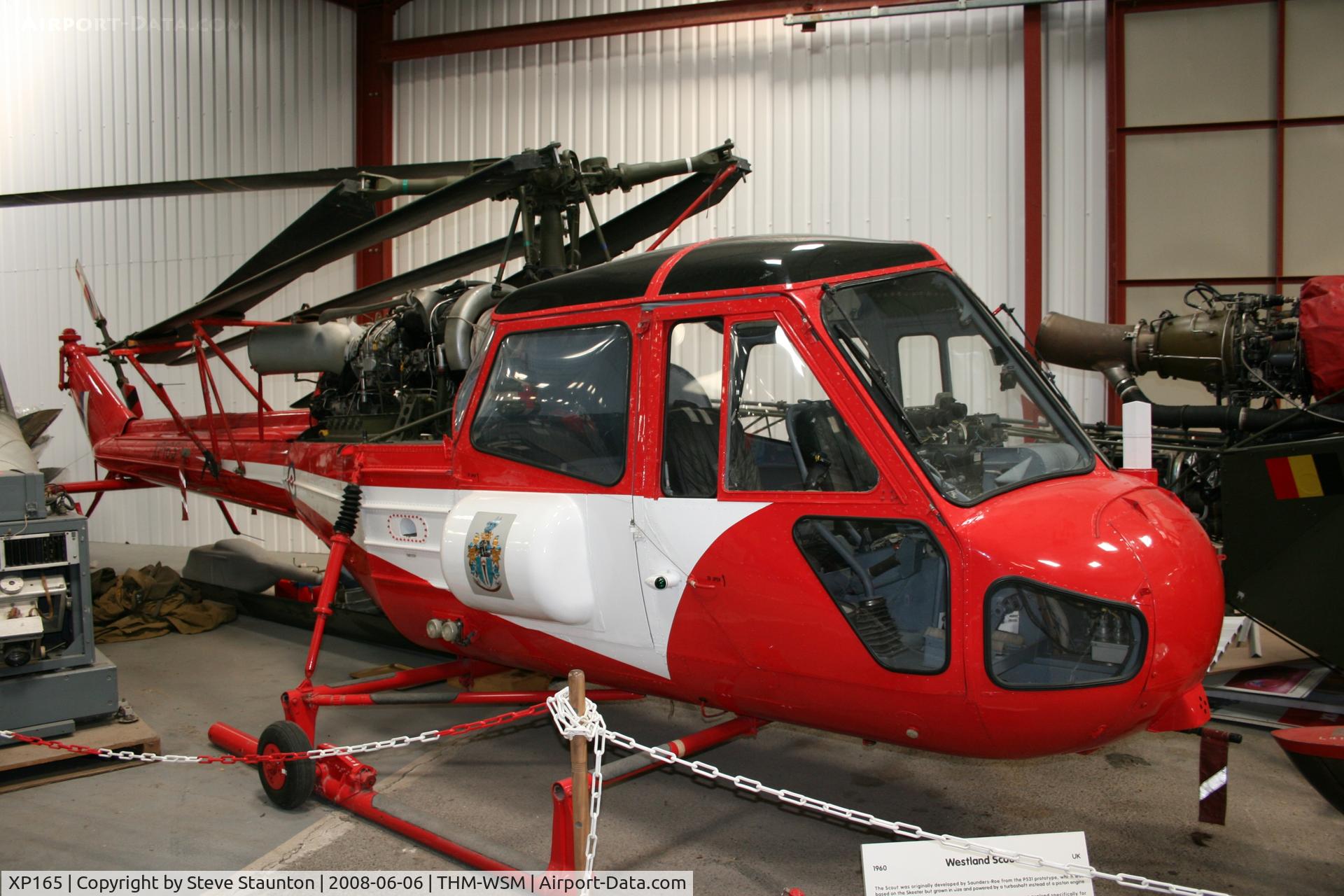 XP165, 1960 Westland Scout AH.1 C/N S2/8437, Taken at the Helicopter Museum (http://www.helicoptermuseum.co.uk/)