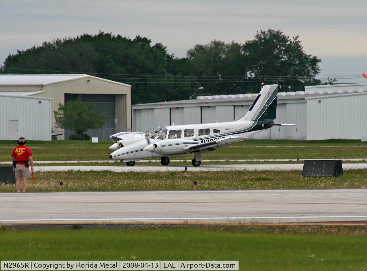 N2965R, 1979 Piper PA-34-200T Seneca II C/N 34-7970425, Piper comes in nose gear collapsed - pilot and passenger were unharmed
