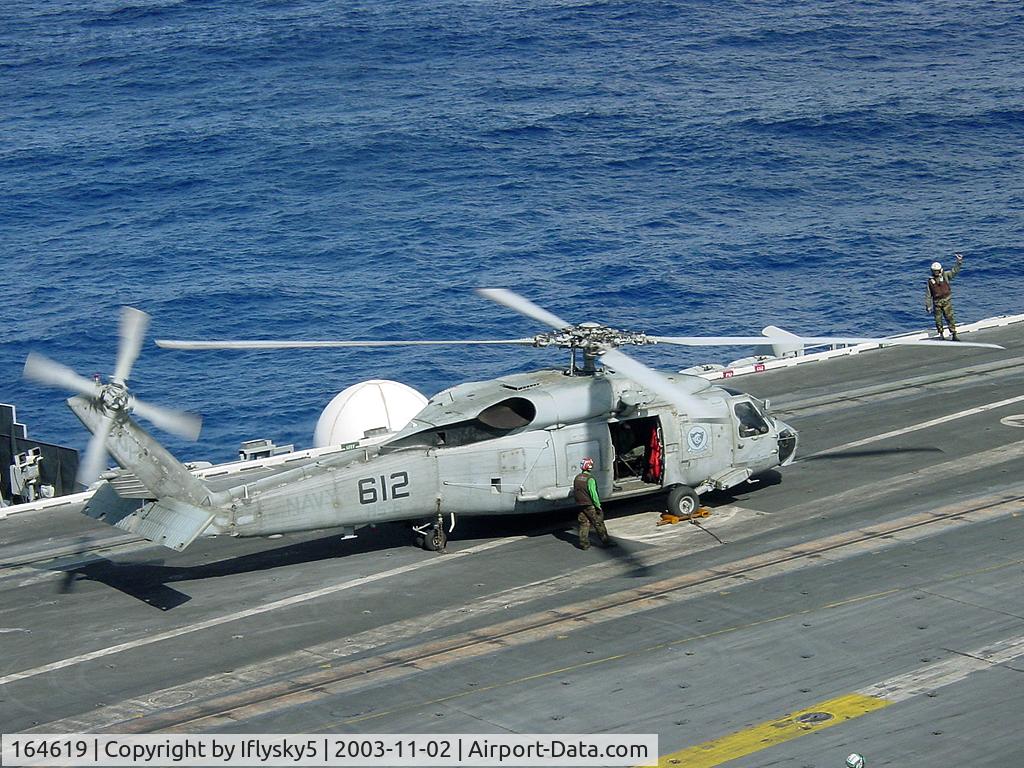 164619, 1995 Sikorsky MH-60T Jayhawk C/N 70.1808, US Navy SH-60 SeaHawk prepares to launch for plane guard