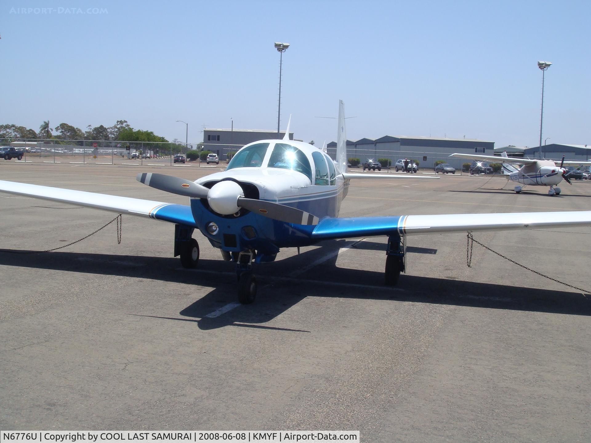 N6776U, 1963 Mooney M20C Ranger C/N 2498, M20C 76U at MYF Transient Parking
