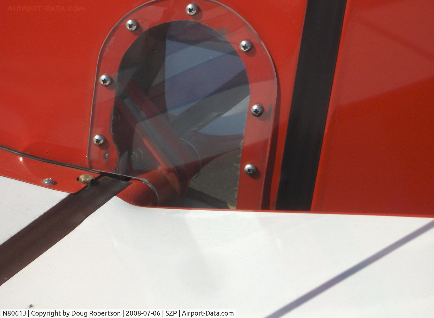 N8061J, 2003 Pitts S-2S Special C/N 434, 2003 Just PITTS S2-S, Lycoming IO-540, elevator linkage visible inspection port