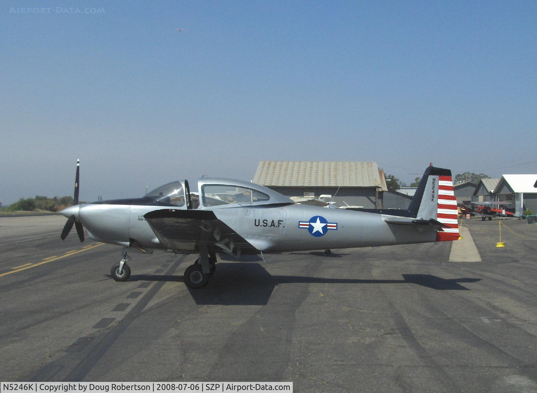 N5246K, 1950 Ryan Navion B C/N NAV-4-2146B, 1950 Ryan NAVION B as Korean War L-17, Lycoming GO-435 C&D 260 Hp