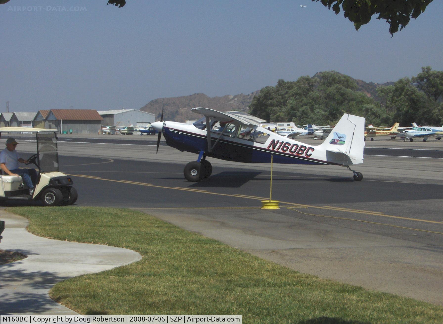 N160BC, 2004 American Champion 8GCBC Scout C/N 457-2004, 2004 American Champion 8GCBC SCOUT, Lycoming O&VO-360 180 Hp, taxi to refuel