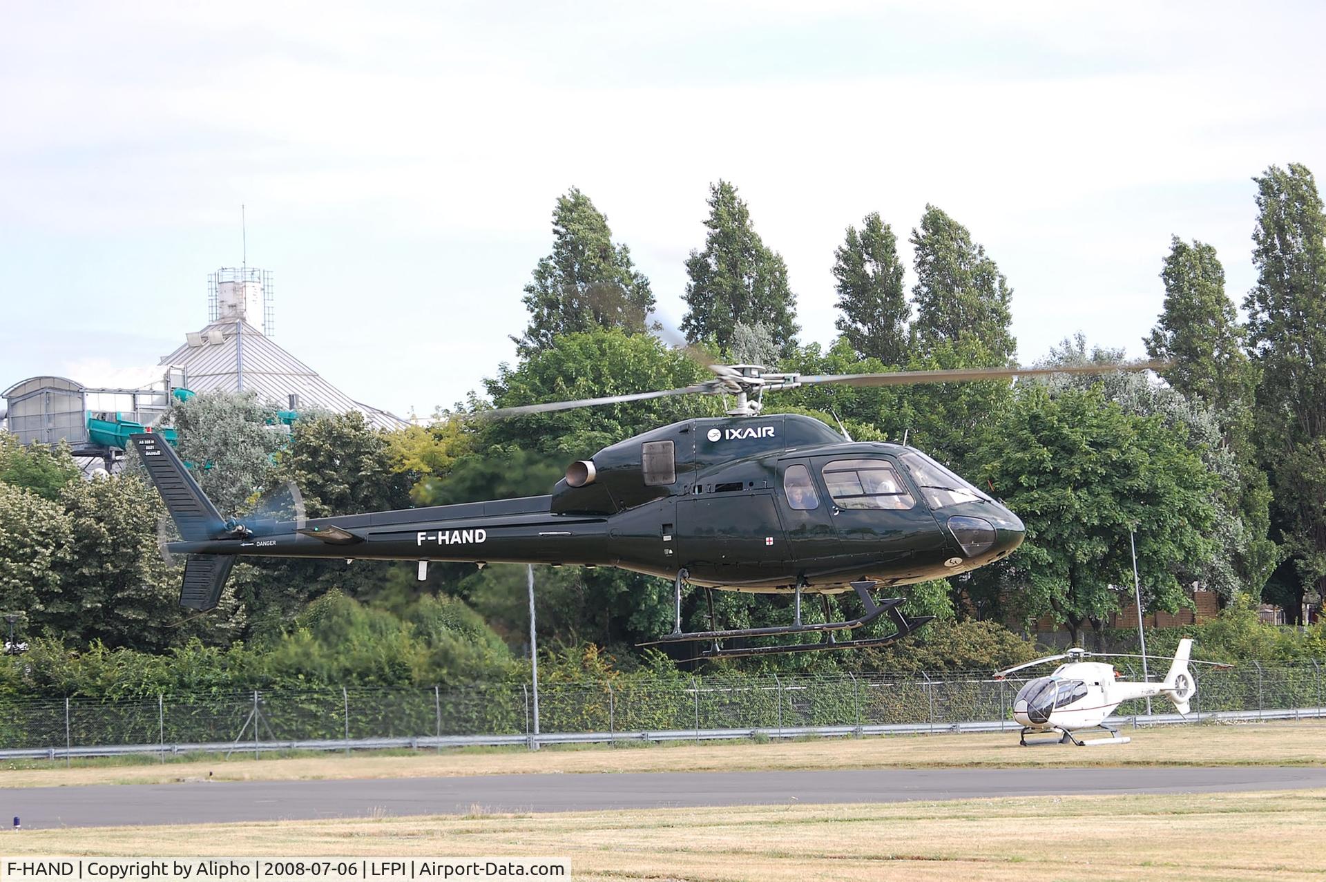 F-HAND, 1996 Eurocopter AS-355N Ecureuil 2 C/N 5621, Taking off at Paris - Issy-les-Moulineaux Heliport