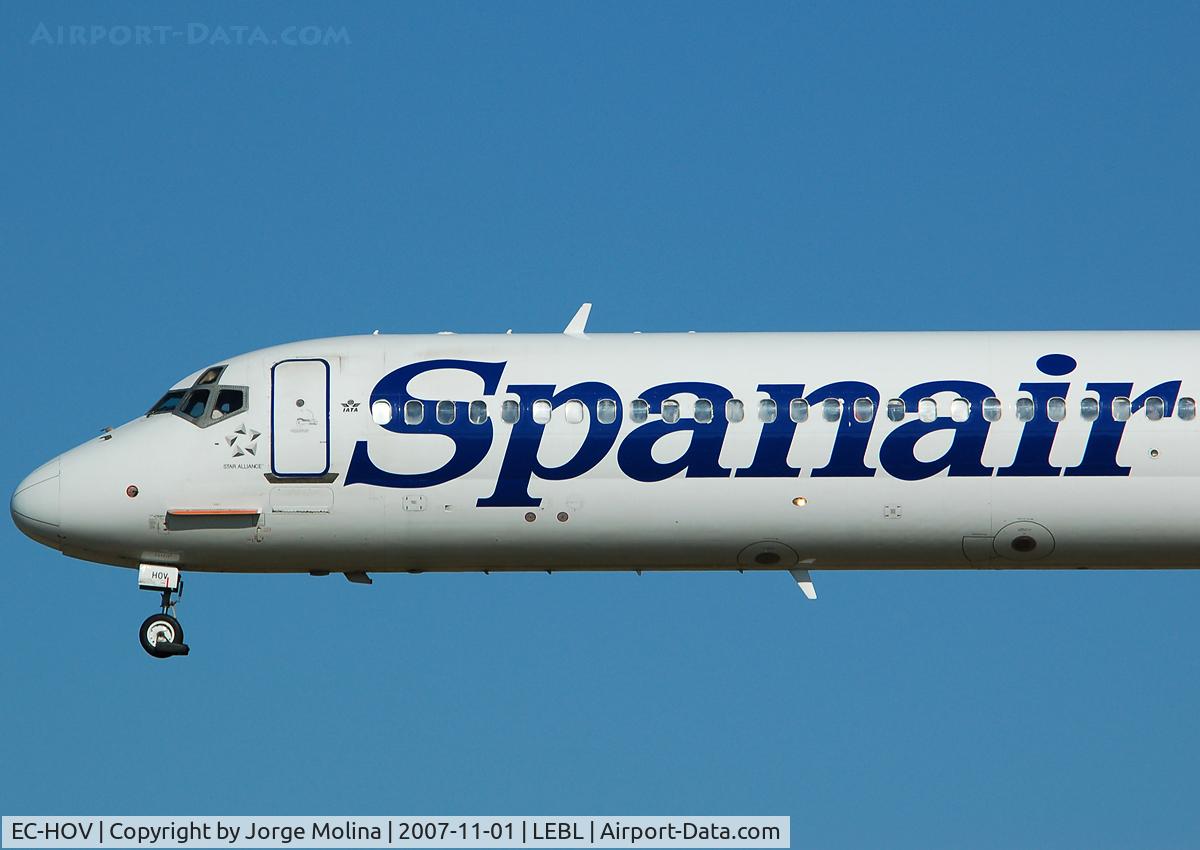 EC-HOV, 1986 McDonnell Douglas MD-82 (DC-9-82) C/N 49416, On final to RWY 25R.