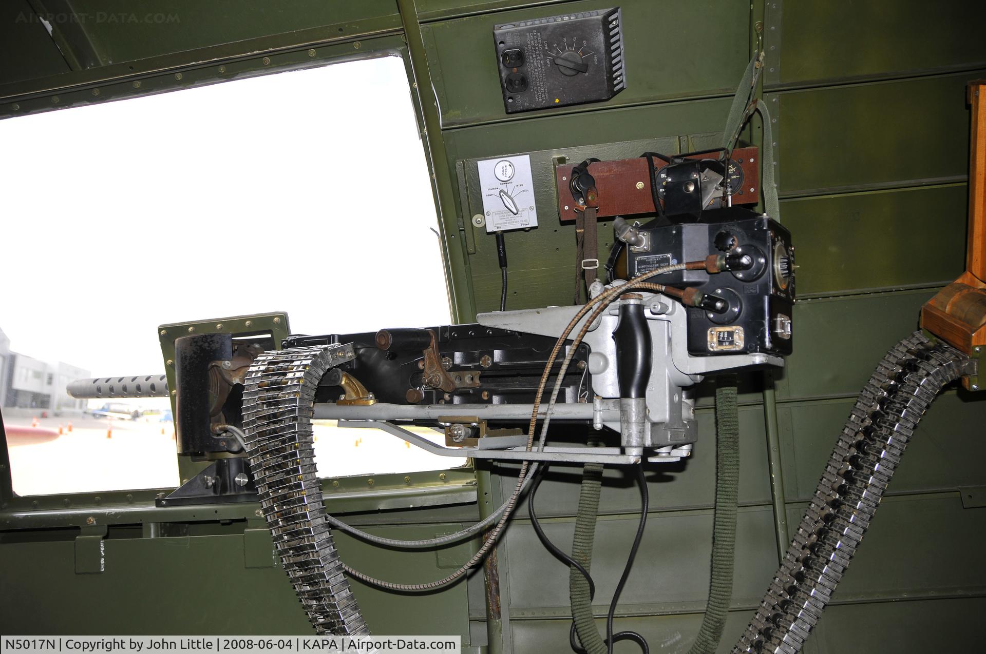 N5017N, 1944 Lockheed/Vega (Boeing) B-17G-105-VE Flying Fortress C/N 8649, Buckled in for engine start, looking at port gunner position