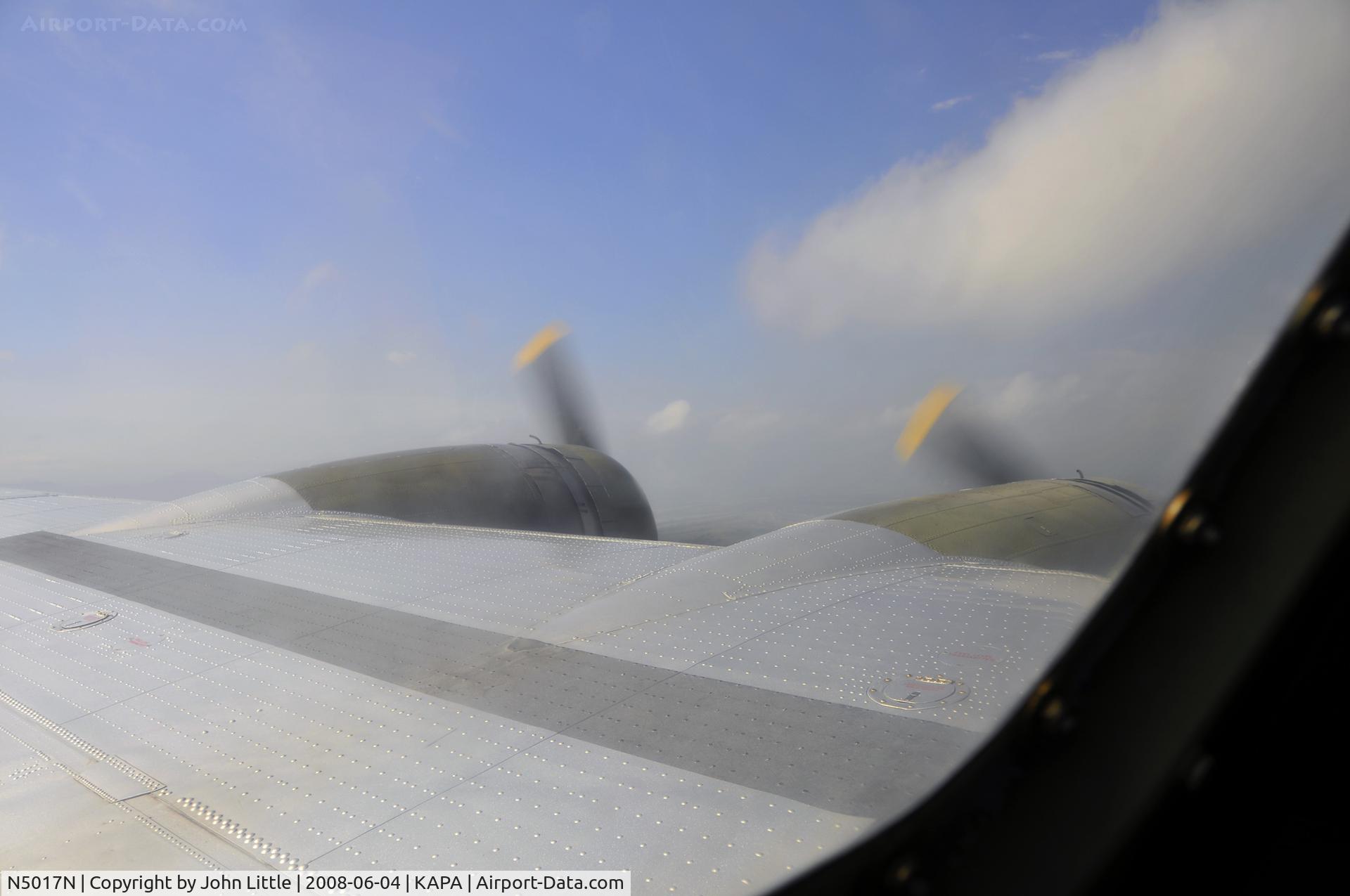 N5017N, 1944 Lockheed/Vega (Boeing) B-17G-105-VE Flying Fortress C/N 8649, Turning South West, doing some cloud surfing