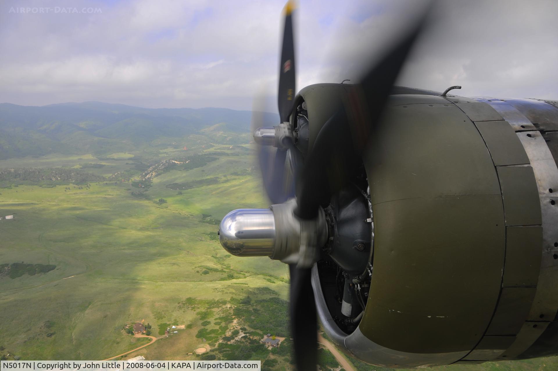N5017N, 1944 Lockheed/Vega (Boeing) B-17G-105-VE Flying Fortress C/N 8649, Sneaking in and out of the light cloud layers