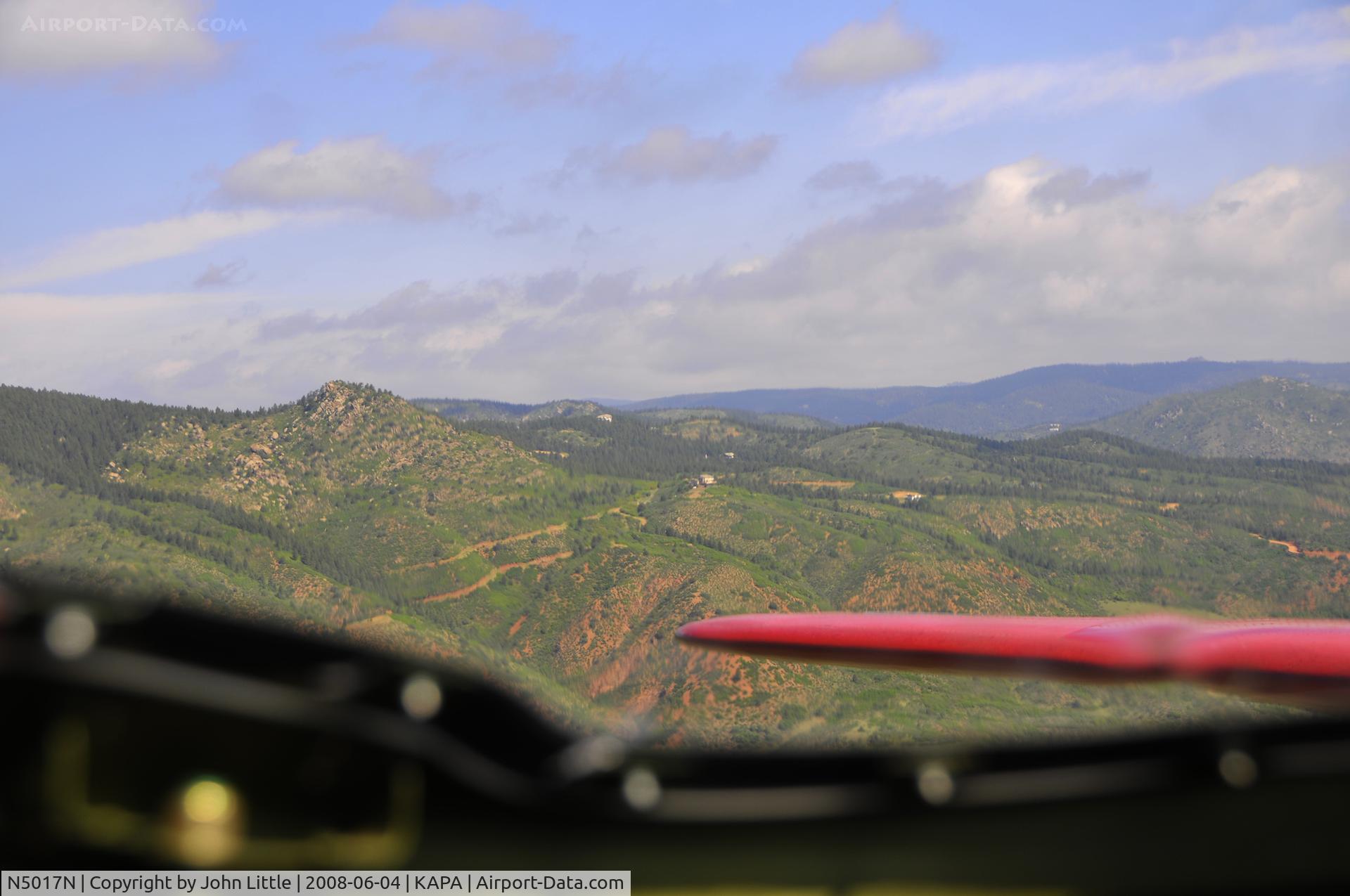 N5017N, 1944 Lockheed/Vega (Boeing) B-17G-105-VE Flying Fortress C/N 8649, Looking back to the North over the foothills outside Denver
