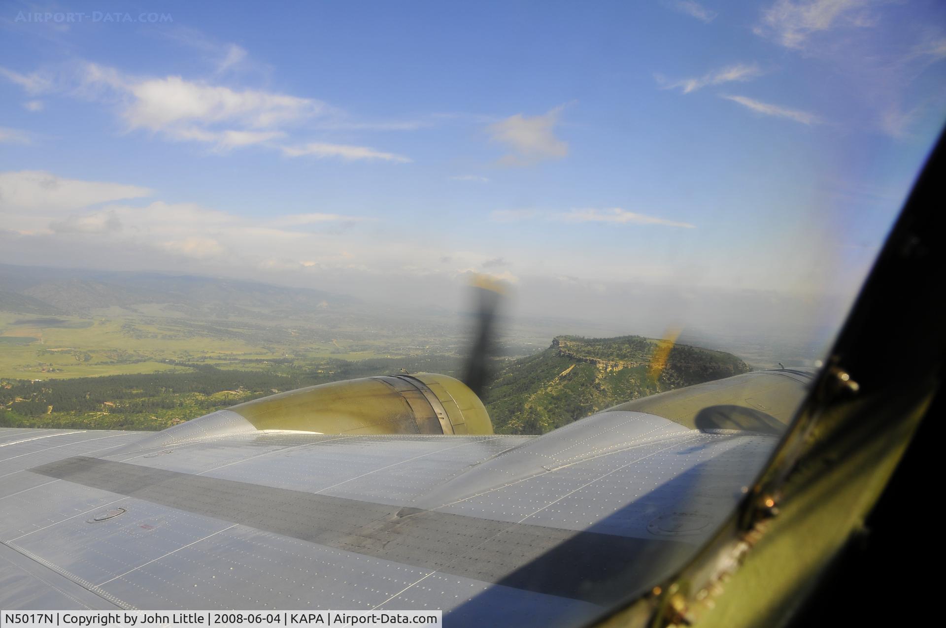 N5017N, 1944 Lockheed/Vega (Boeing) B-17G-105-VE Flying Fortress C/N 8649, Coming up over Castle Rock, headed Northeast