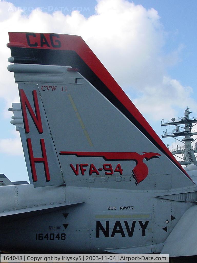 164048, McDonnell Douglas F/A-18C Hornet C/N 0936/C179, USN FA-18C CAG bird tail