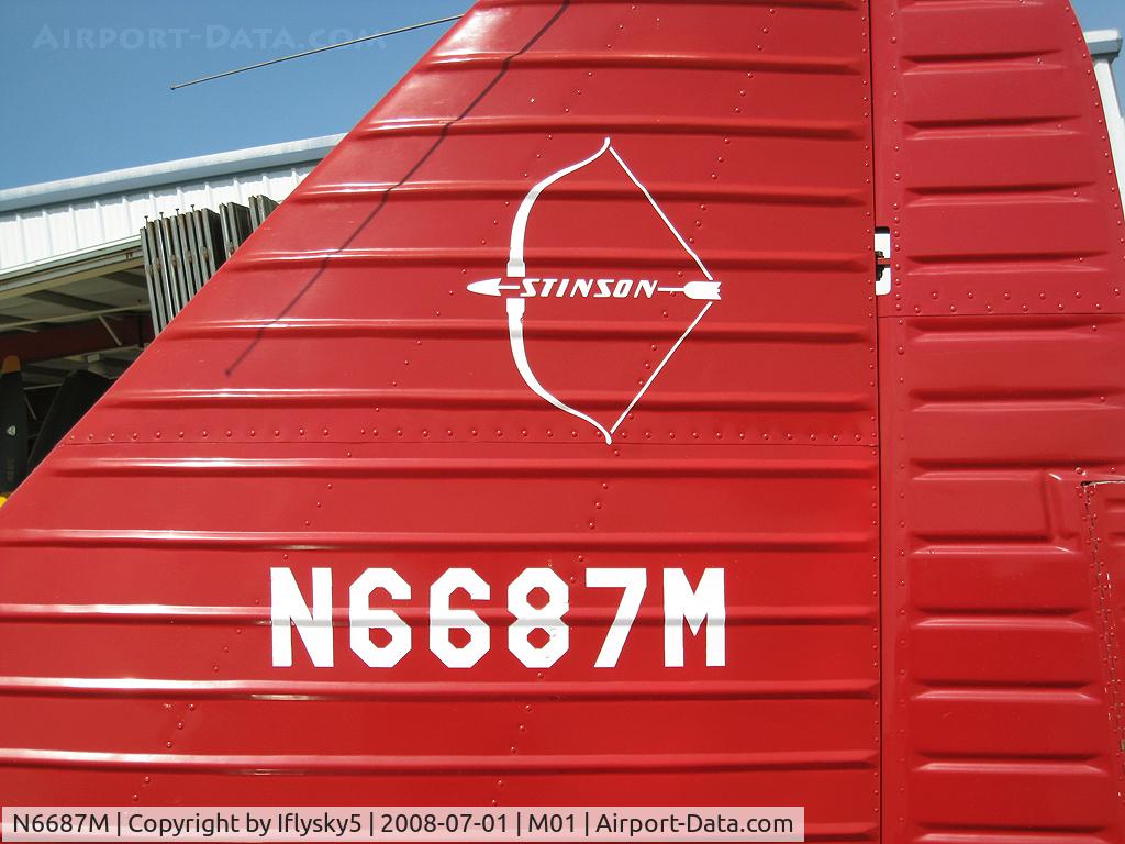 N6687M, 1948 Stinson 108-3 Voyager C/N 108-4687, N6687M Stinson 108-3 Tail