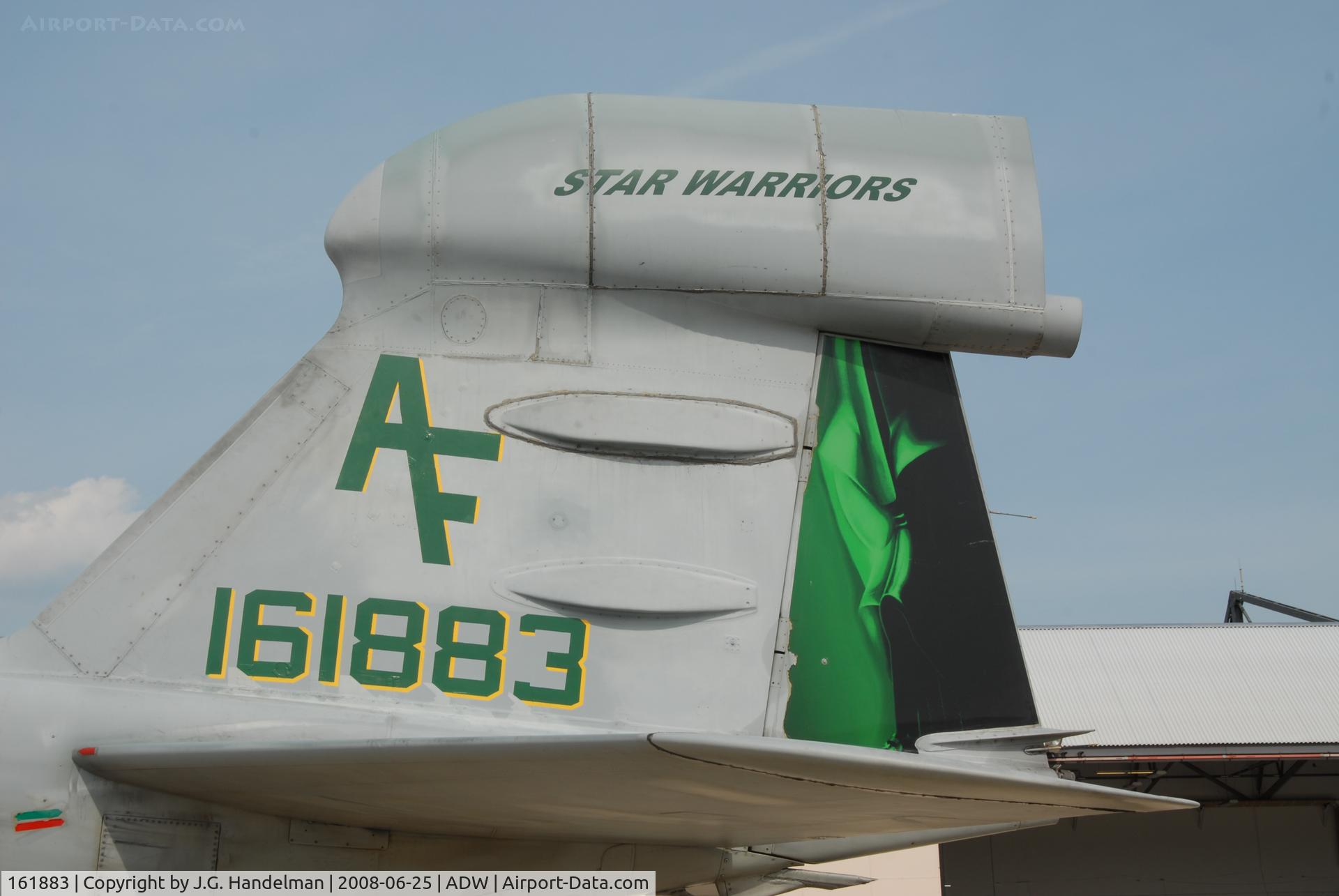 161883, Grumman EA-6B Prowler C/N P-106, tail marking of EA-6B 161883 at NAF Washington
