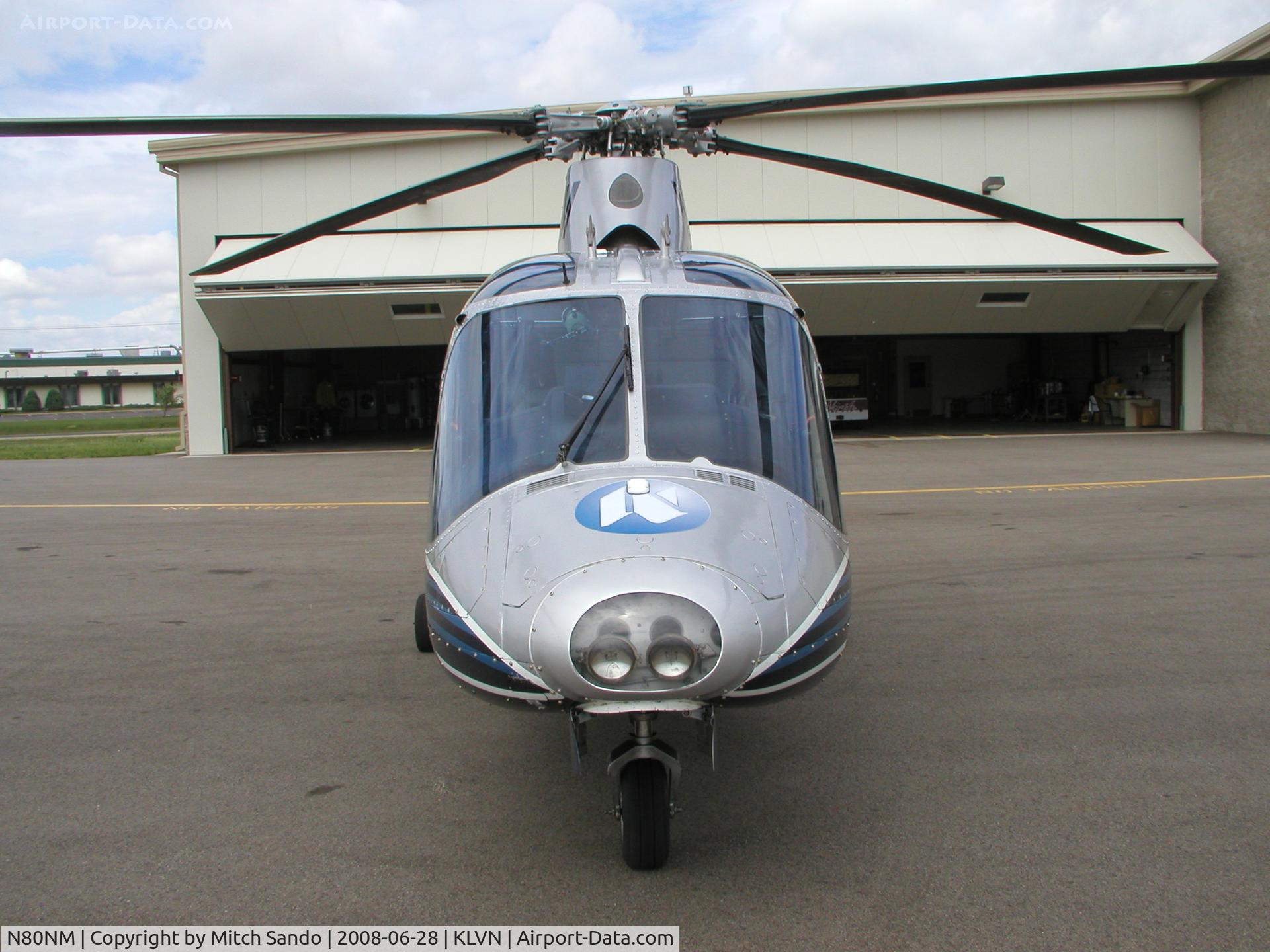 N80NM, 1985 Agusta A109A II C/N 7327, Parked on the ramp at Airlake.