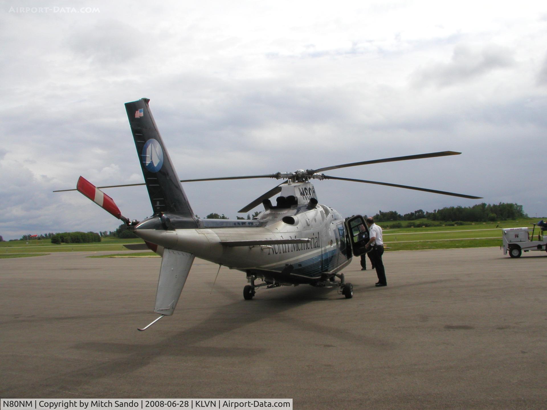 N80NM, 1985 Agusta A109A II C/N 7327, Parked on the ramp at Airlake.