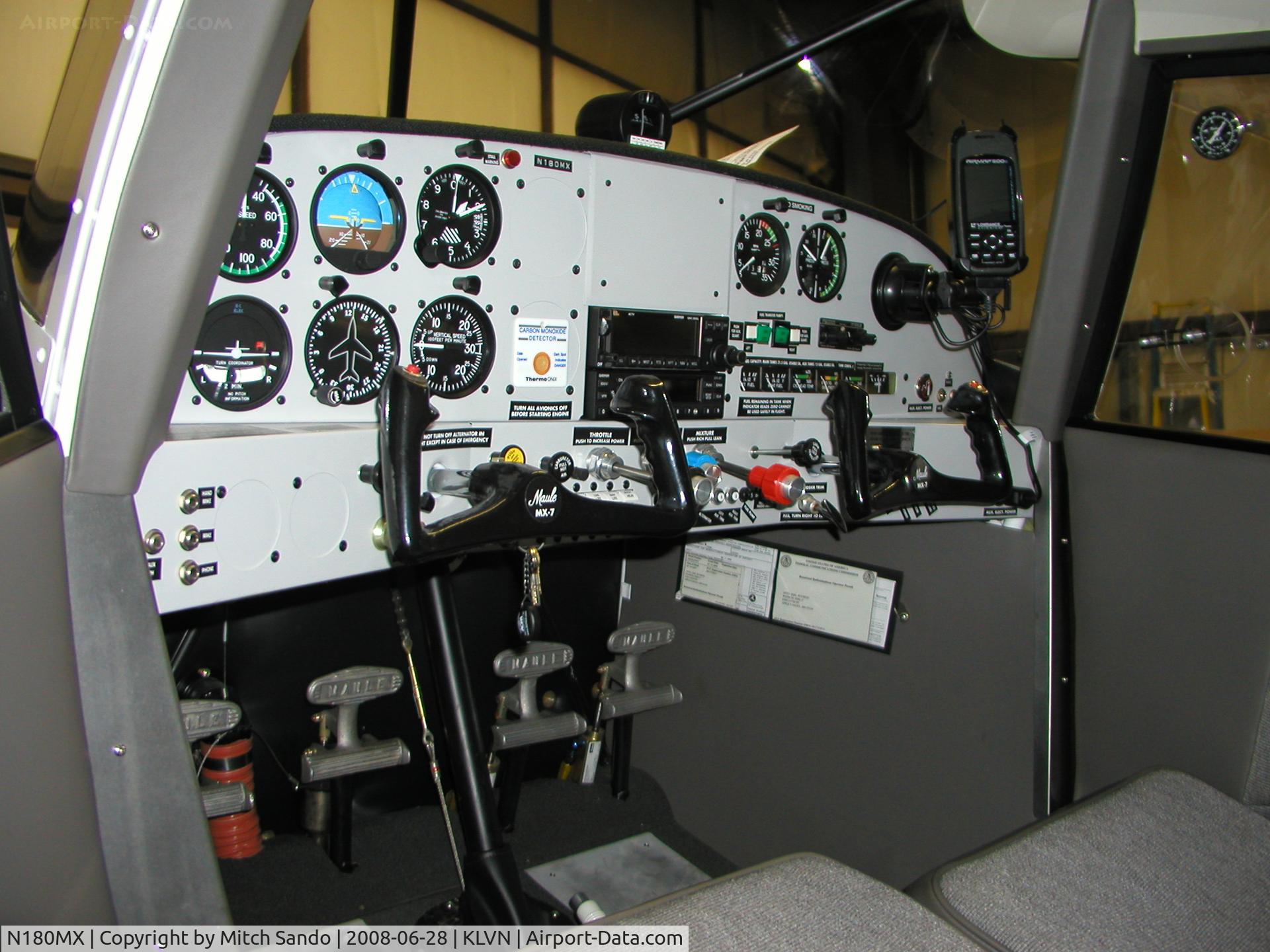 N180MX, 2007 Maule MX-7-180B Star Rocket C/N 22025C, Parked inside the hangar.