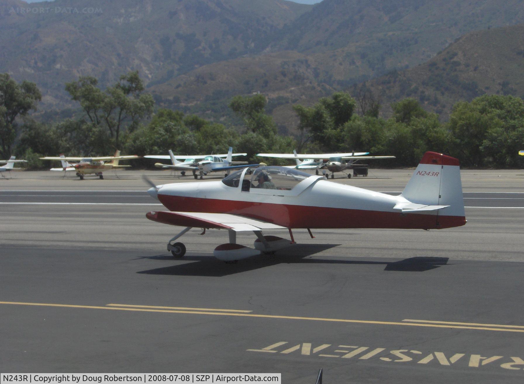 N243R, 2006 Vans RV-6A C/N 25255, 2006 Goeke VAN's RV-6A, Lycoming O-320-E2D 150 Hp, taxi