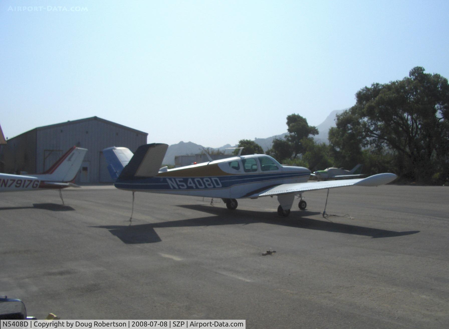 N5408D, 1956 Beech H35 Bonanza C/N D-4890, 1956 Beech H35 BONANZA, Continental O-470-G 240 Hp