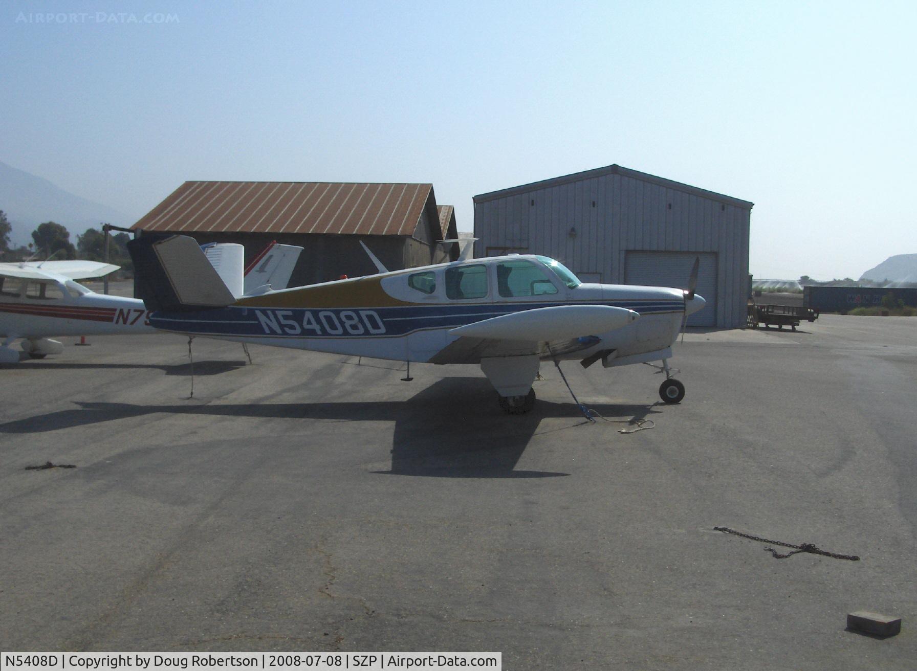 N5408D, 1956 Beech H35 Bonanza C/N D-4890, 1956 Beech H35 BONANZA, Continental O-470-G 240 Hp