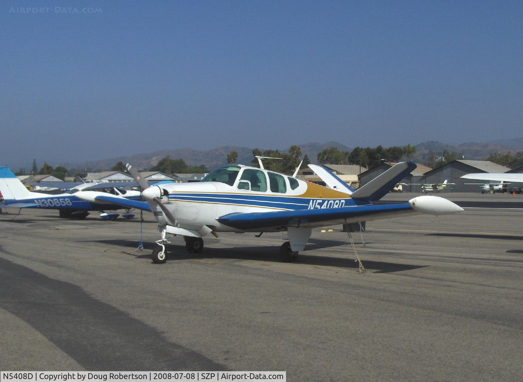 N5408D, 1956 Beech H35 Bonanza C/N D-4890, 1956 Beech H35 BONANZA, Continental O-470-G 240 Hp