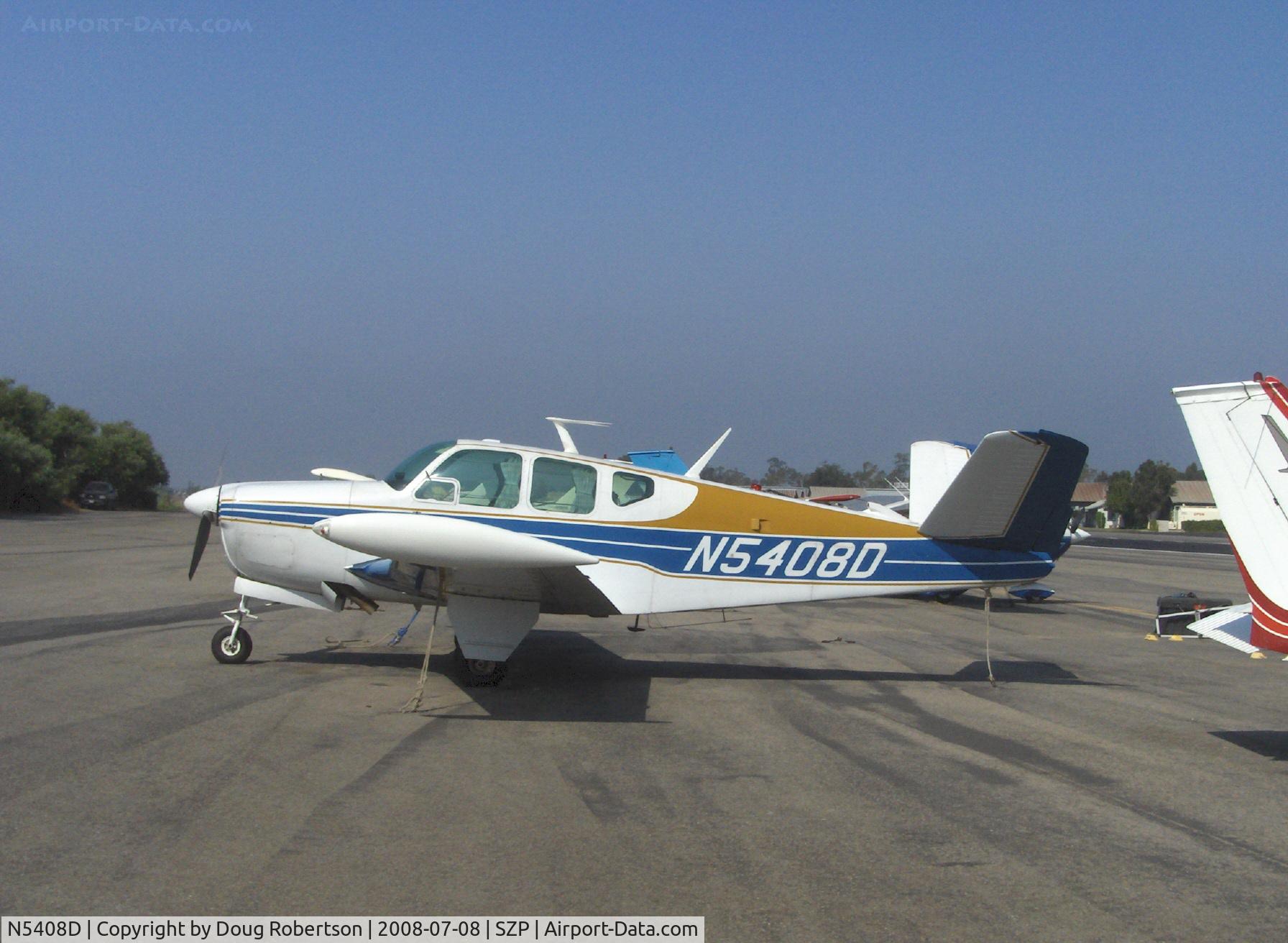 N5408D, 1956 Beech H35 Bonanza C/N D-4890, 1956 Beech H35 BONANZA, Continental O-470-G 240 Hp