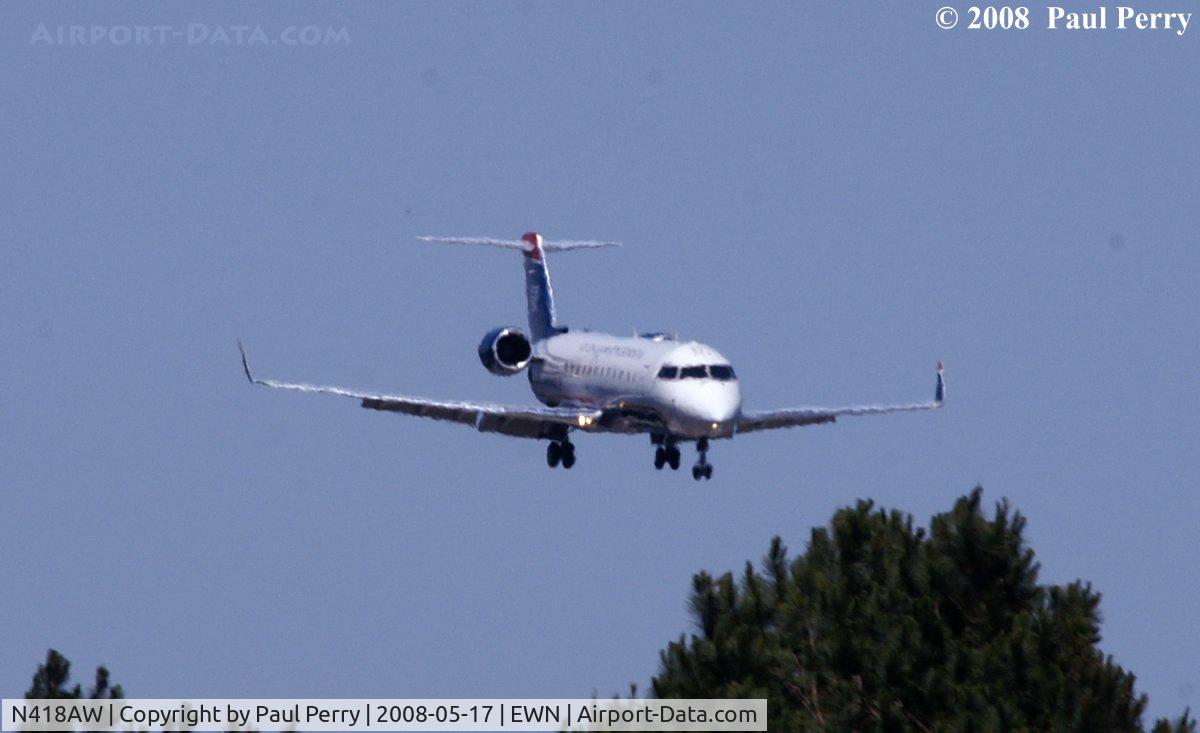 N418AW, 2002 Bombardier CRJ-200LR (CL-600-2B19) C/N 7618, Welcome to New Bern