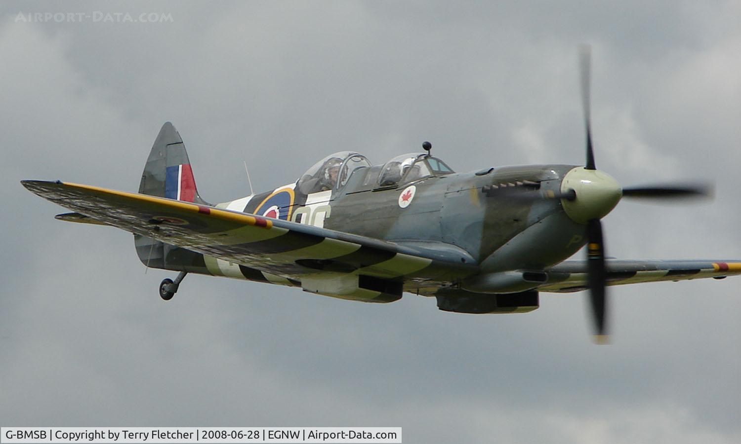 G-BMSB, 1943 Supermarine 361 Spitfire T.IX C/N CBAF.7722, !943 Spitfire doing fly past at Wickenby Wings and Wheels 2008