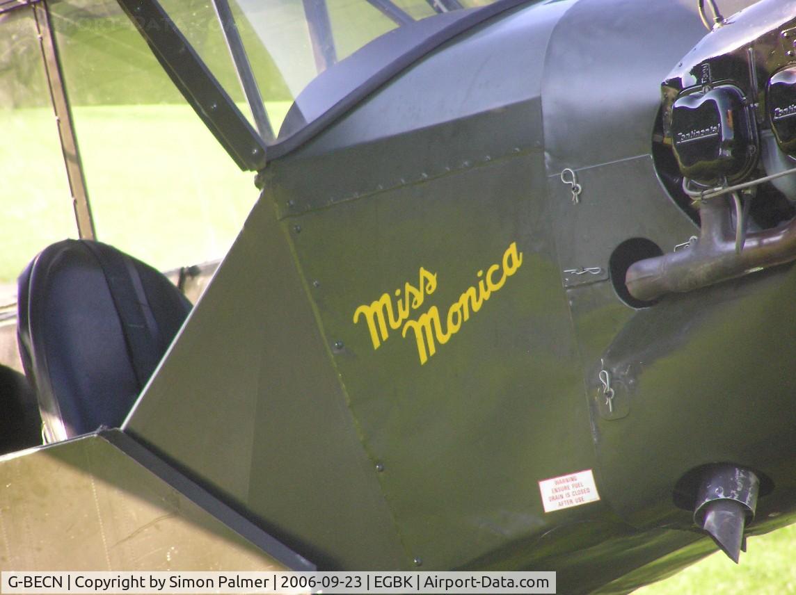 G-BECN, 1944 Piper L-4J Grasshopper (J3C-65D) C/N 12776, Piper Cub at Sywell