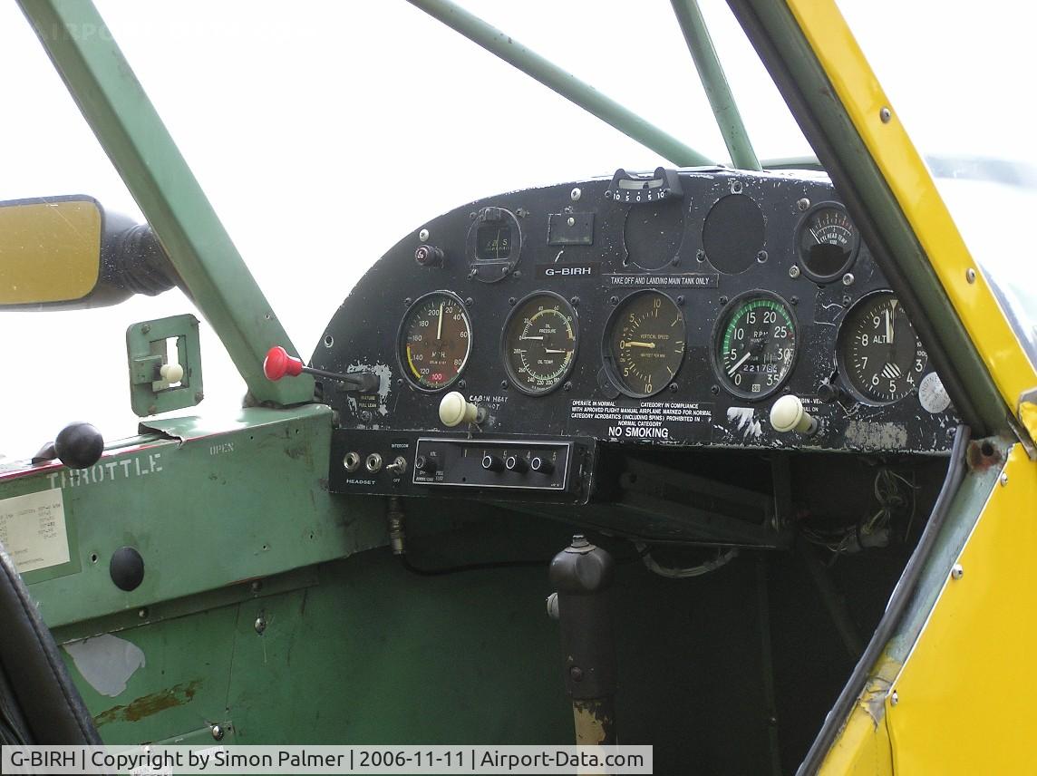 G-BIRH, 1955 Piper L-21B Super Cub (PA-18-135) C/N 18-3853, Super Cub cockpit at Hinton-in-the-Hedges
