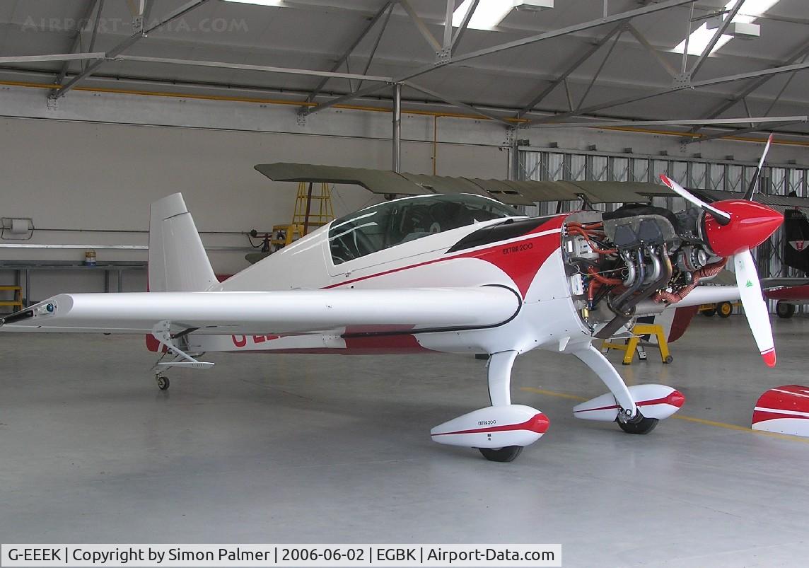 G-EEEK, 2006 Extra EA-300/200 C/N 1034, Hangar work at Sywell
