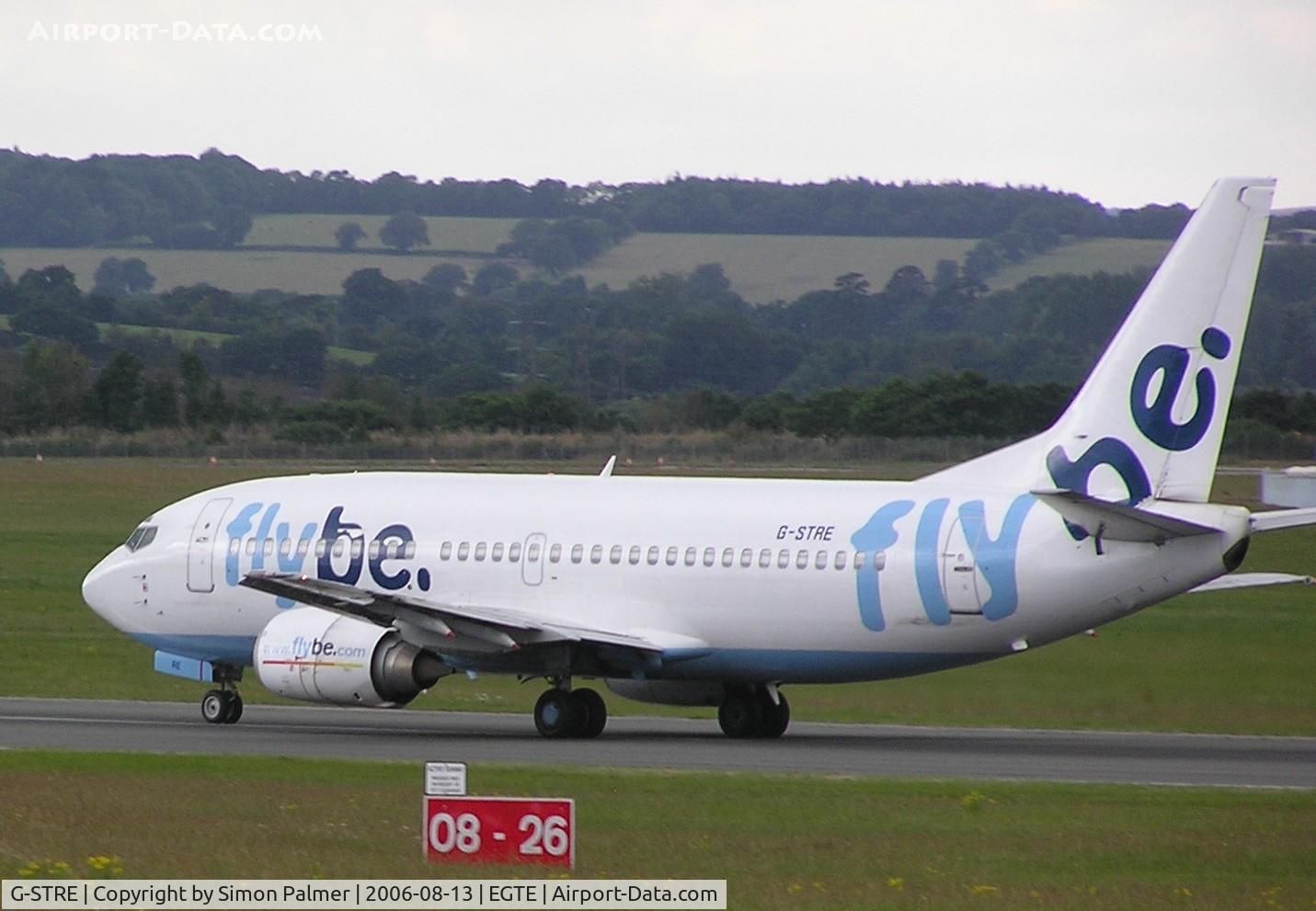 G-STRE, 1998 Boeing 737-36N C/N 28572, Boeing 737 landing at Exeter