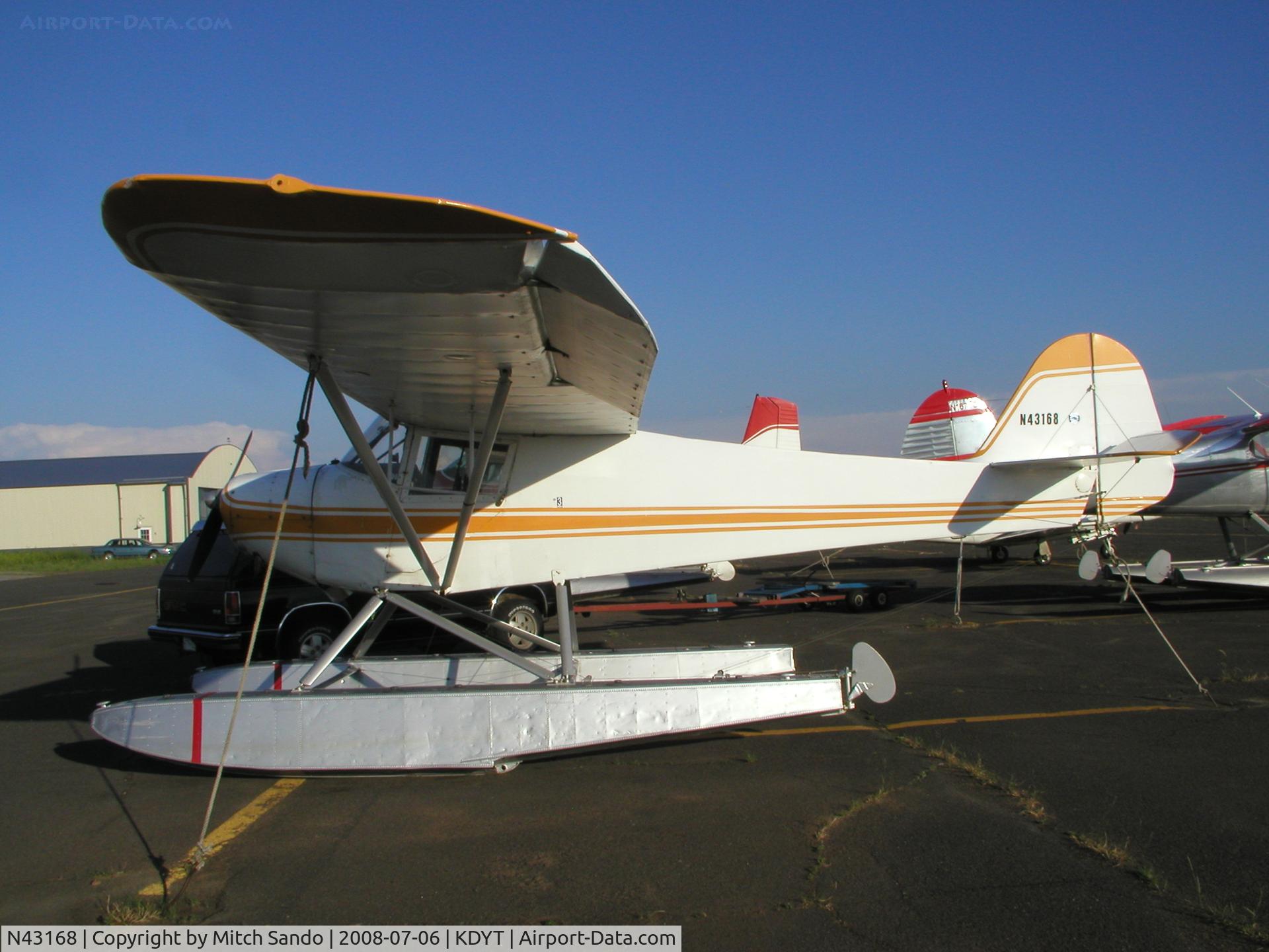 N43168, 1946 Taylorcraft BC12-D C/N 6827, Parked on the ramp at Sky Harbor.