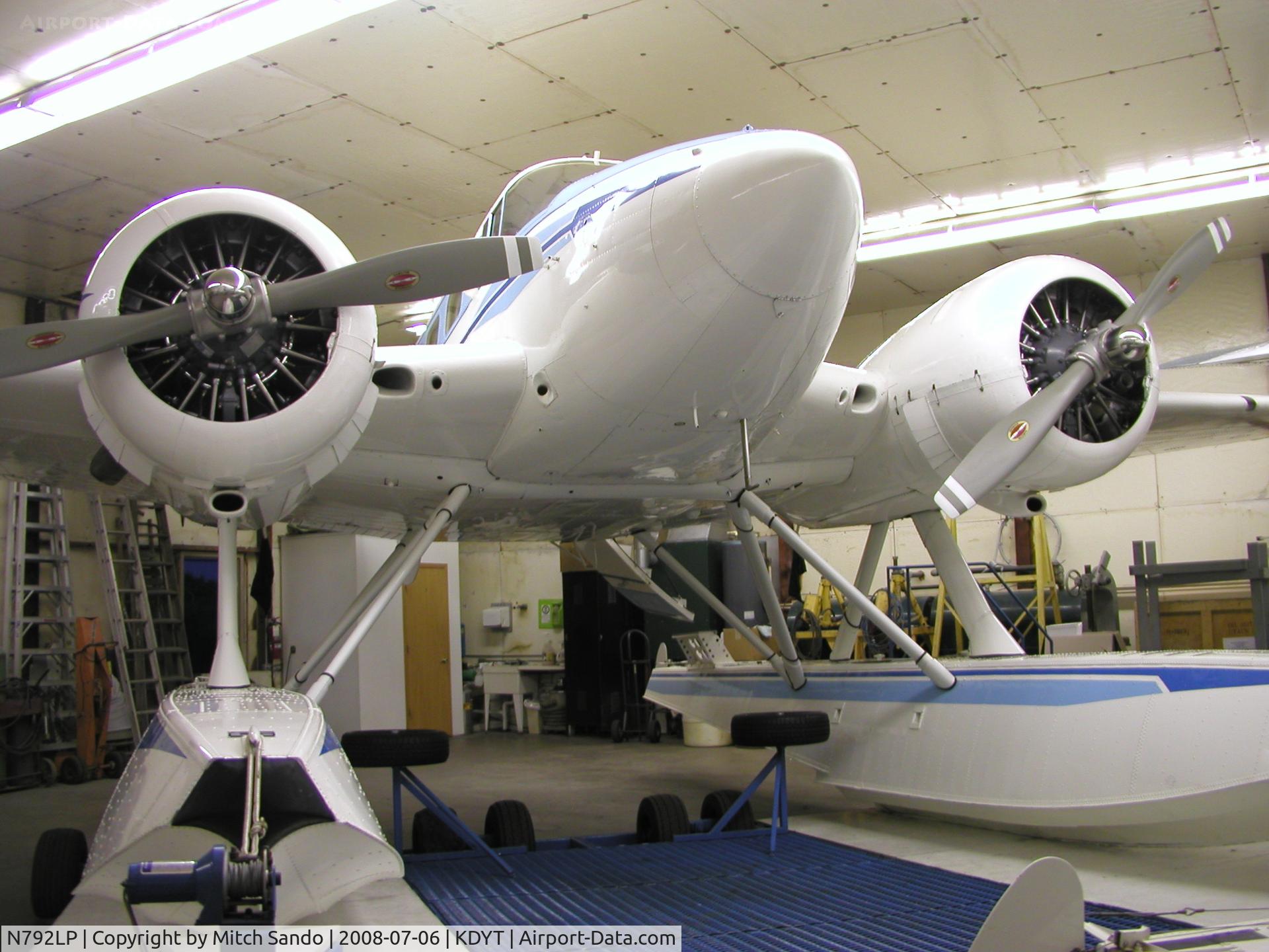 N792LP, 1951 Beech 3N Expeditor C/N CA-24, Parked inside the hangar.