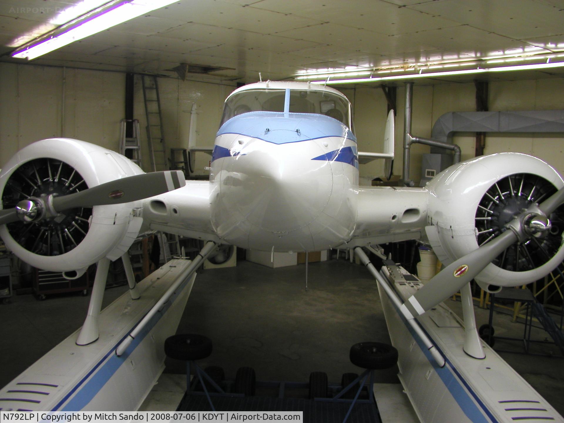 N792LP, 1951 Beech 3N Expeditor C/N CA-24, Parked inside the hangar.