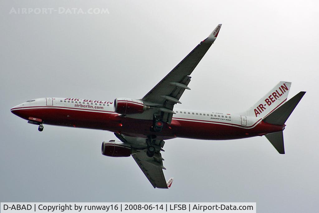 D-ABAD, 2000 Boeing 737-86J C/N 30876, Air Berlin  AB1215 arriving from Las Palmas