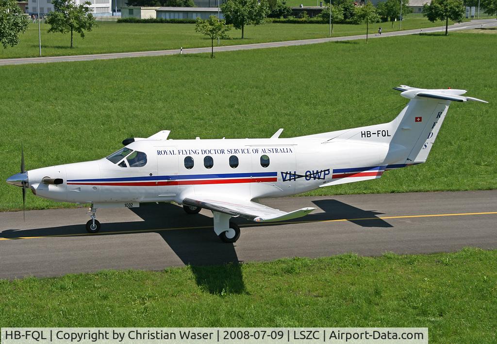 HB-FQL, 2008 Pilatus PC-12/47E C/N 1032, Royal Flying Doctor Service