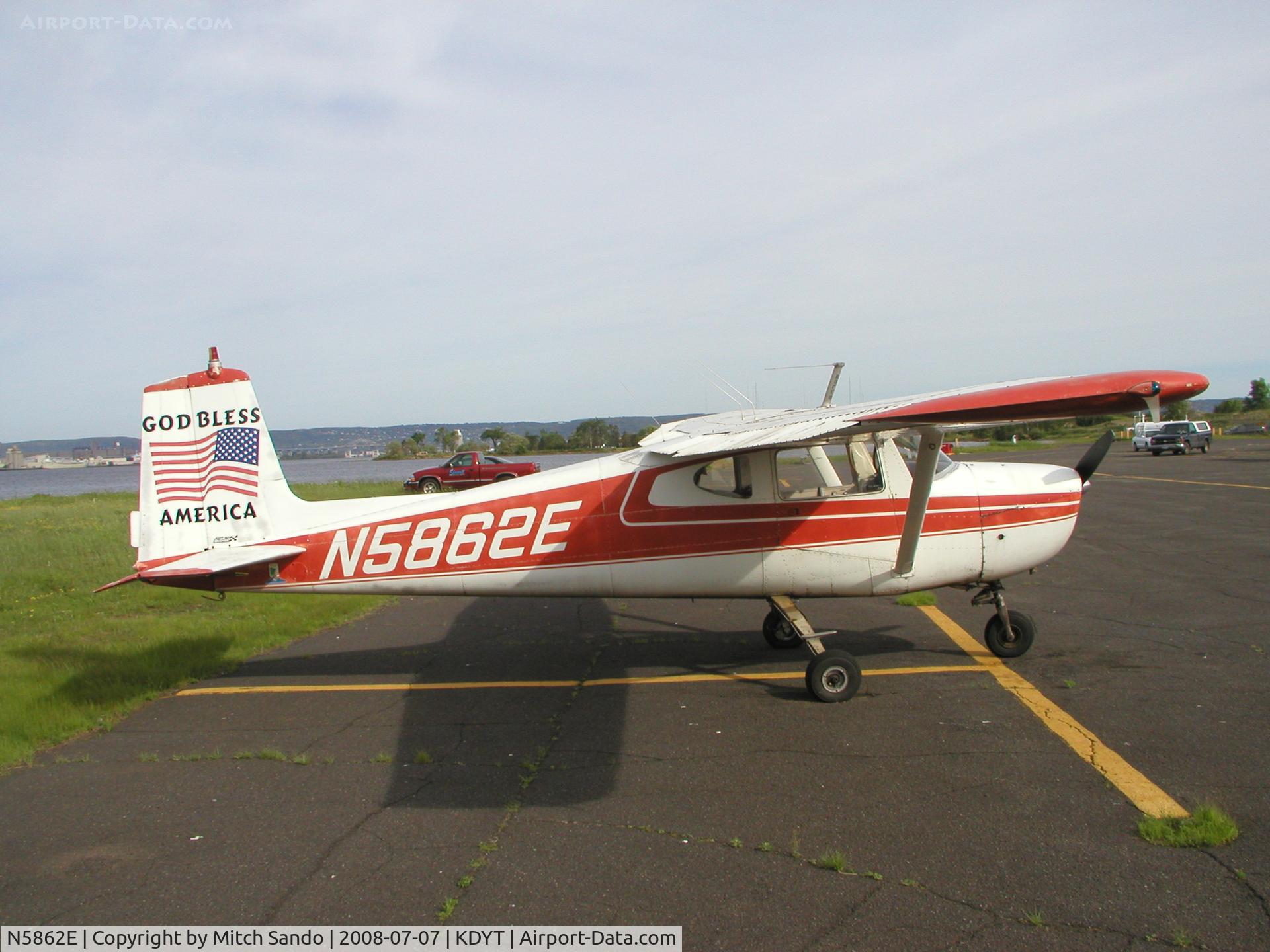 N5862E, 1959 Cessna 150 C/N 17362, Parked on the ramp at Sky Harbor.