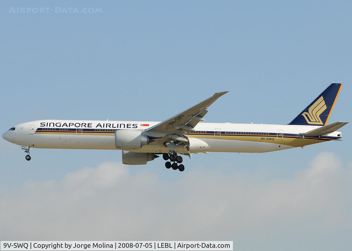 9V-SWQ, 2008 Boeing 777-312/ER C/N 34582, New triple seven for Singapore.