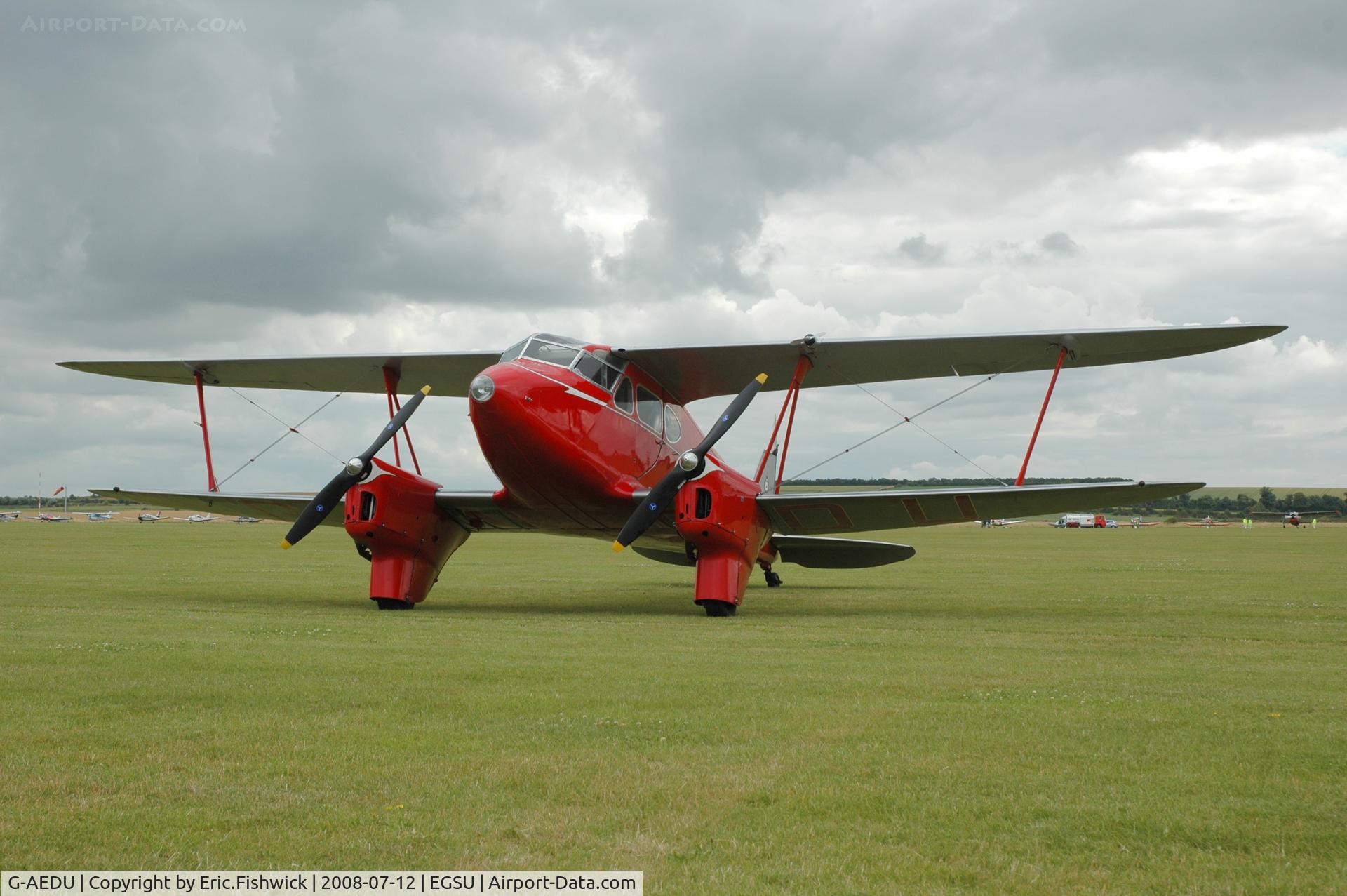G-AEDU, 1937 De Havilland DH-90A Dragonfly C/N 7526, 3. G-AEDU at Duxford Flying Legends Air Show July 2008