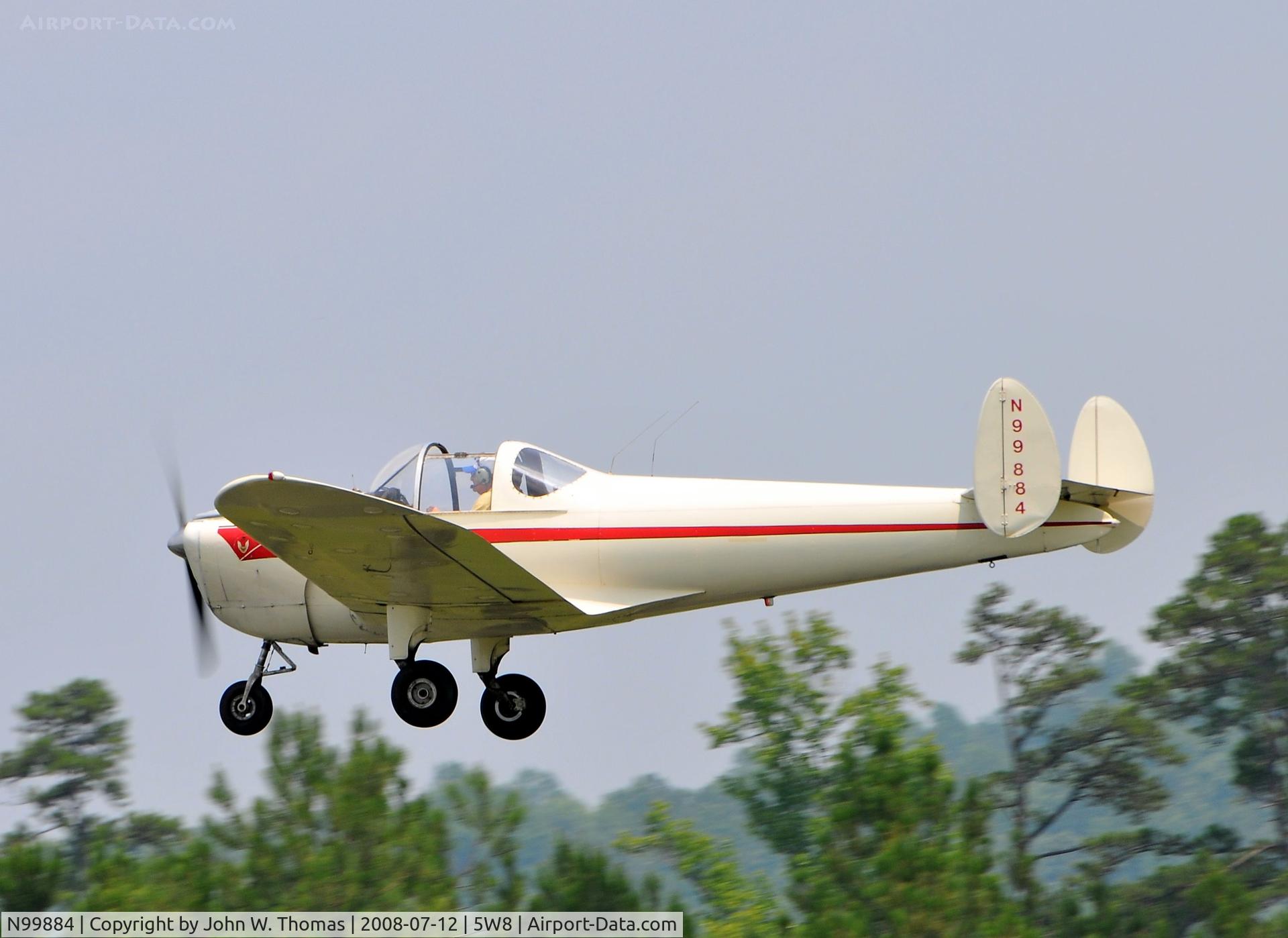 N99884, 1946 Erco 415C Ercoupe C/N 2507, Departing runway 4