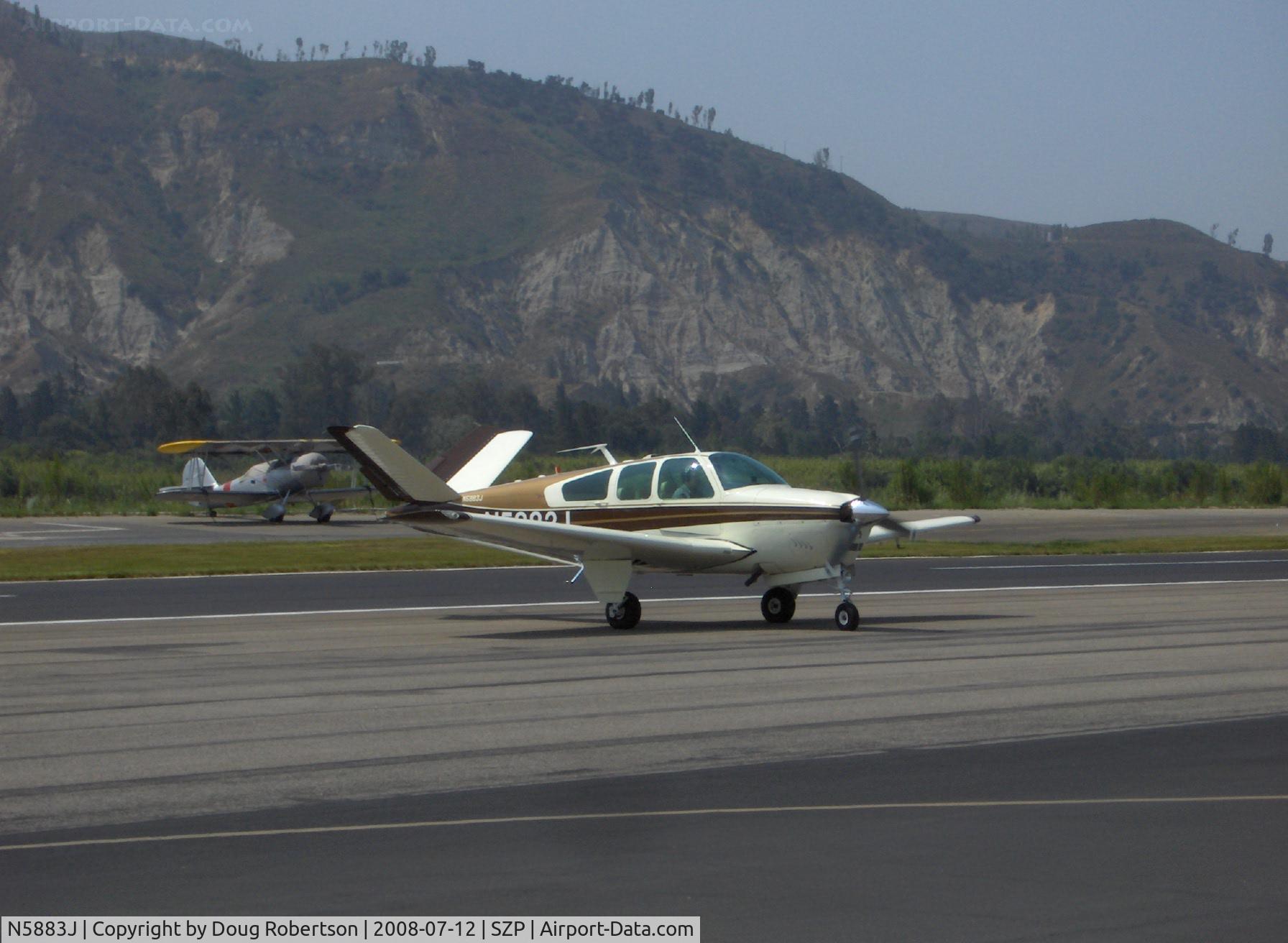N5883J, 1965 Beech S35 Bonanza C/N D-7874, 1965 Beech S35 BONANZA, Continental IO-520-B 285 Hp, taxi